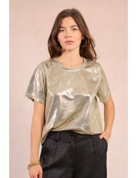 T-shirt crop irisé