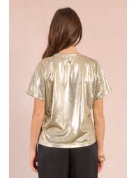 T-shirt crop irisé