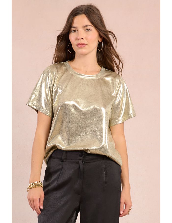 T-shirt crop irisé