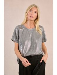 T-shirt crop irisé