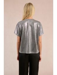 T-shirt crop irisé