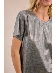 T-shirt crop irisé