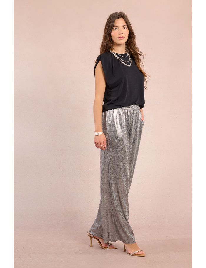 Large pantalon métallisé
