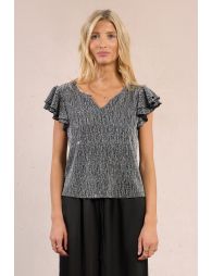 Top en maille lurex et sequins
