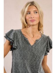 Top en maille lurex et sequins