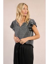 Top en maille lurex et sequins