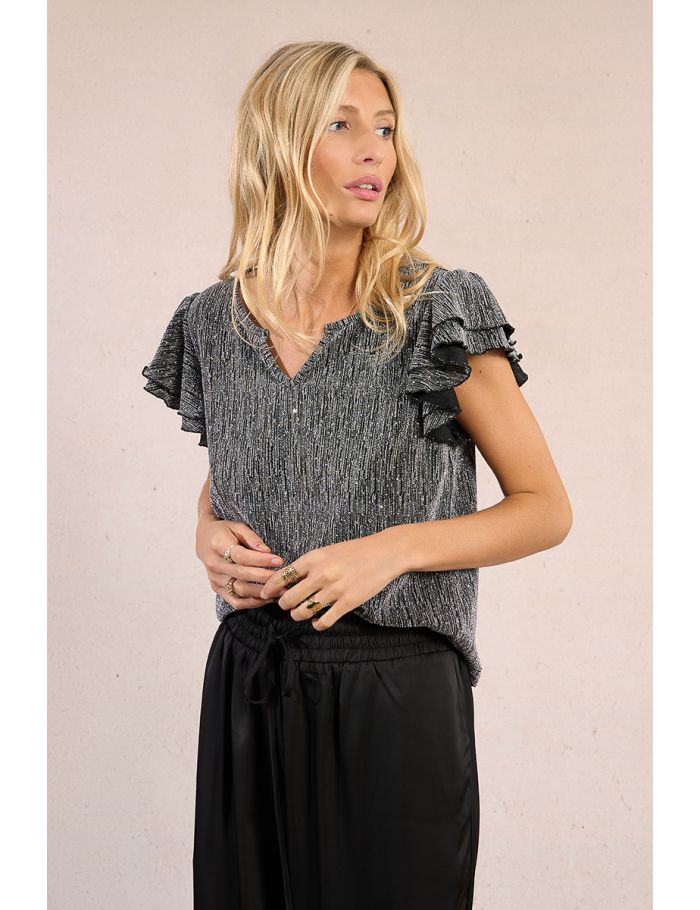 Top en maille lurex et sequins