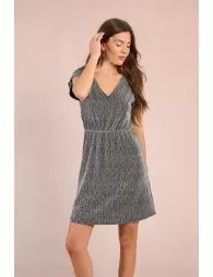 Short lurex knit dress