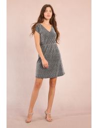 Robe courte en maille lurex