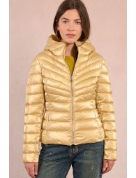 Quilted and iridescent down jacket
