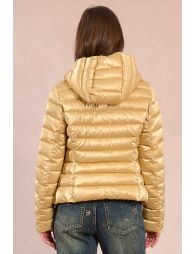 Quilted and iridescent down jacket