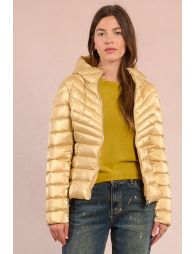 Quilted and iridescent down jacket