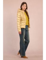 Quilted and iridescent down jacket