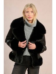 Aviator jacket in bi-material