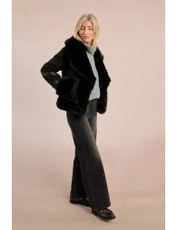 Aviator jacket in bi-material