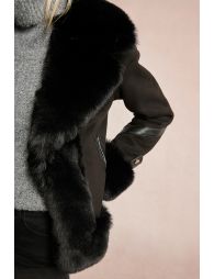 Aviator jacket in bi-material