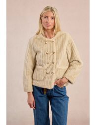 Fur-effect officer jacket