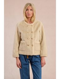 Fur-effect officer jacket