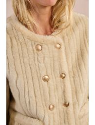 Fur-effect officer jacket