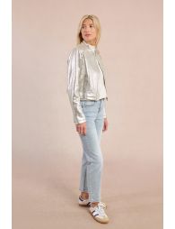 Metallic biker style jacket