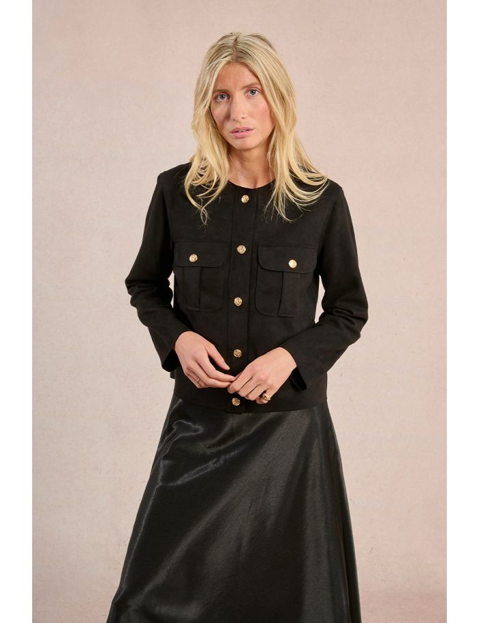 Suede officer jacket