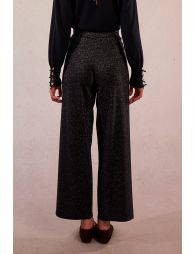 Straight pants in iridescent knit