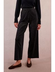 Straight pants in iridescent knit