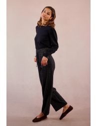 Straight pants in iridescent knit