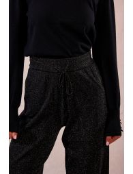 Straight pants in iridescent knit