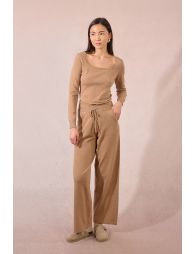 Straight pants in iridescent knit
