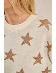 Knitted sweater, glittery stars