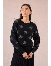 Knitted sweater, glittery stars