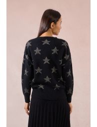 Knitted sweater, glittery stars