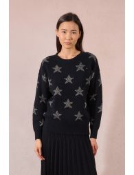 Knitted sweater, glittery stars