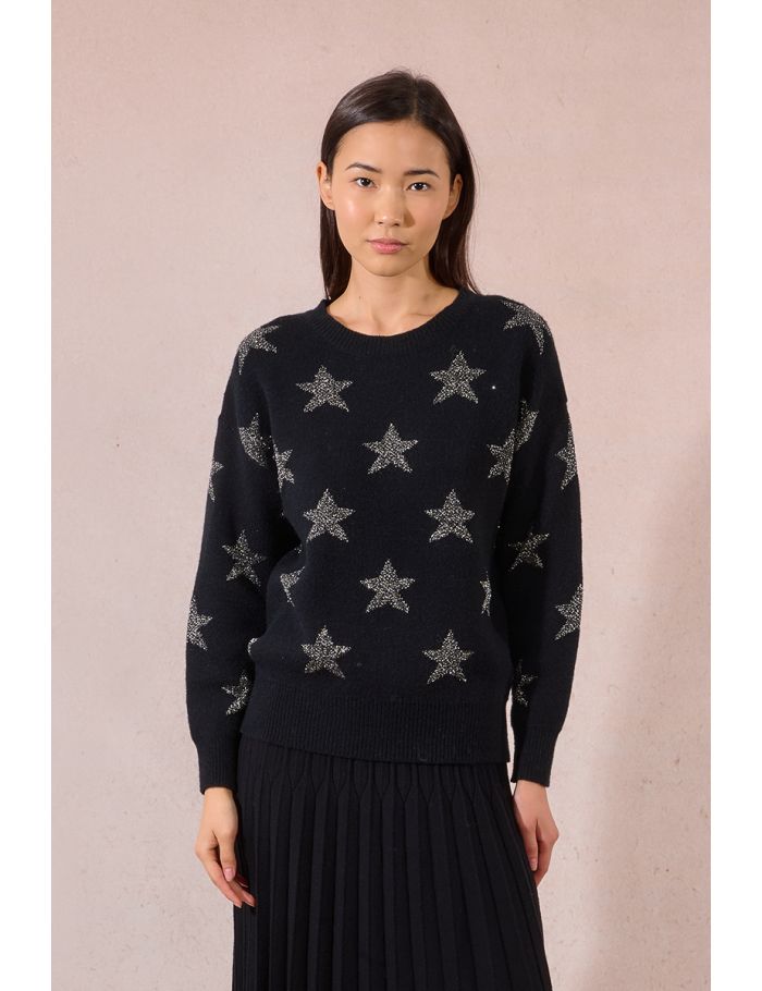 Knitted sweater, glittery stars