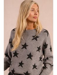 Knitted sweater, glittery stars