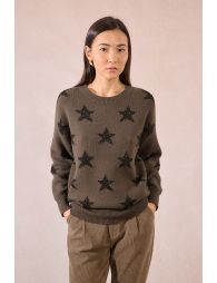 Knitted sweater, glittery stars