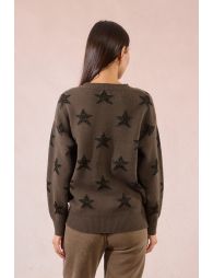 Knitted sweater, glittery stars