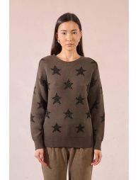Knitted sweater, glittery stars