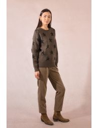 Knitted sweater, glittery stars