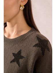 Knitted sweater, glittery stars