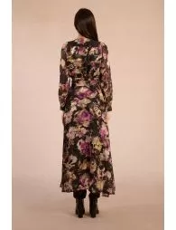 Robe longue portefeuille en semi-transparence