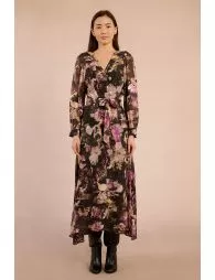 Robe longue portefeuille en semi-transparence