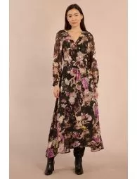Robe longue portefeuille en semi-transparence