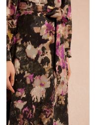 Vestido largo con estampado y lazada