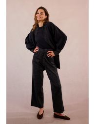 Open iridescent knit cardigan