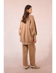 Open iridescent knit cardigan