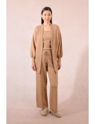 Open iridescent knit cardigan