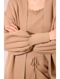 Open iridescent knit cardigan