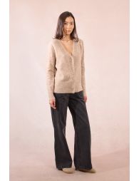 Openwork knit cardigan